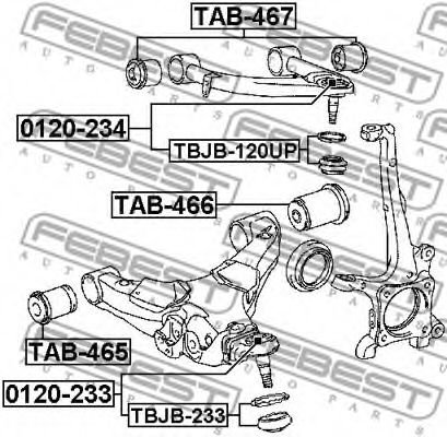 Сайлентблок рычага FEBEST TAB-467 Сайлентблок рычага FEBEST TAB-467