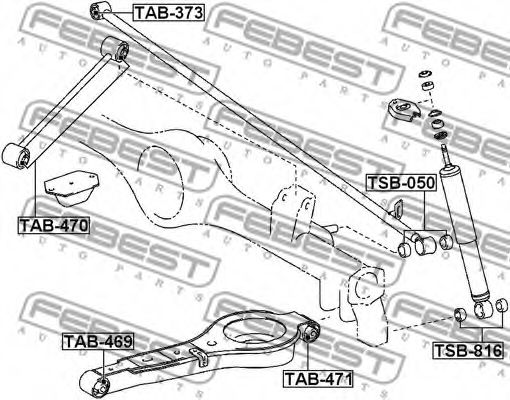 Сайлентблок рычага FEBEST TAB-470 Сайлентблок рычага FEBEST TAB-470