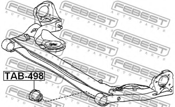 Сайлентблок задней балки FEBEST TAB-498 Сайлентблок задней балки FEBEST TAB-498