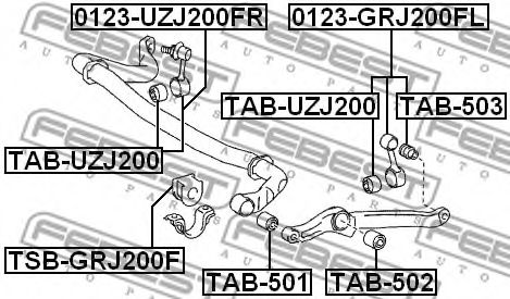 Сайлентблок рычага FEBEST TAB-501 Сайлентблок рычага FEBEST TAB-501