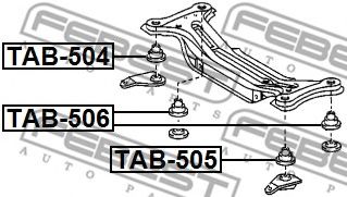 Сайлентблок задней балки FEBEST TAB-505 Сайлентблок задней балки FEBEST TAB-505