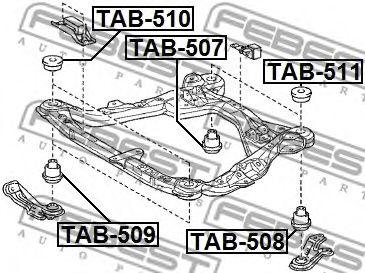 Сайлентблок задней балки FEBEST TAB-509 Сайлентблок задней балки FEBEST TAB-509