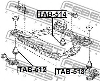 Сайлентблок задней балки FEBEST TAB-512 Сайлентблок задней балки FEBEST TAB-512