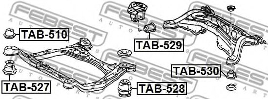 Сайлентблок задней балки FEBEST TAB-529 Сайлентблок задней балки FEBEST TAB-529