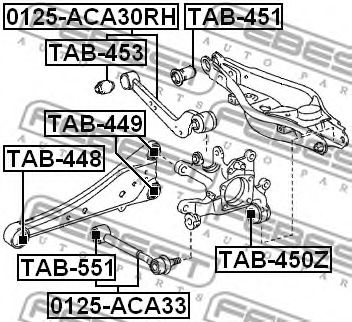 Сайлентблок рычага FEBEST TAB-551 Сайлентблок рычага FEBEST TAB-551
