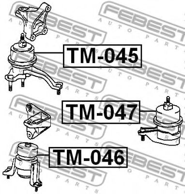 Подушка двигателя FEBEST TM-047 Подушка двигателя FEBEST TM-047