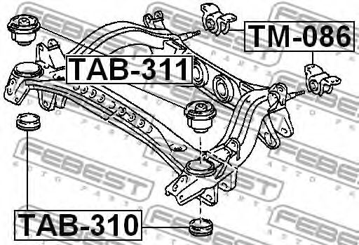 Сайлентблок задней балки FEBEST TM-086 Сайлентблок задней балки FEBEST TM-086
