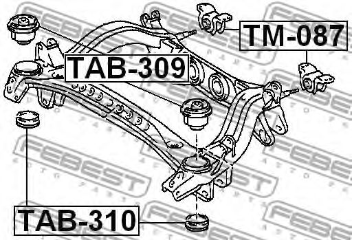 Сайлентблок задней балки FEBEST TM-087 Сайлентблок задней балки FEBEST TM-087
