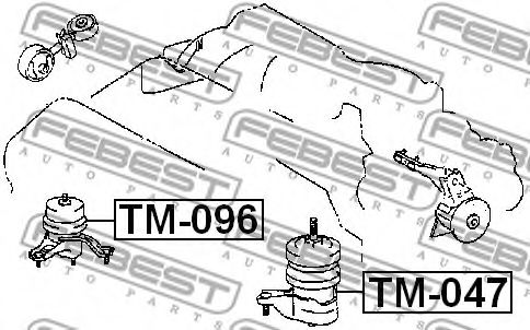Подушка двигателя FEBEST TM-096 Подушка двигателя FEBEST TM-096