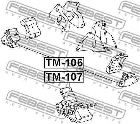 Подушка двигателя FEBEST TM-107 Подушка двигателя FEBEST TM-107