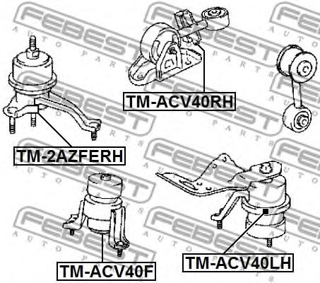Подушка двигателя FEBEST TM-ACV40LH Подушка двигателя FEBEST TM-ACV40LH