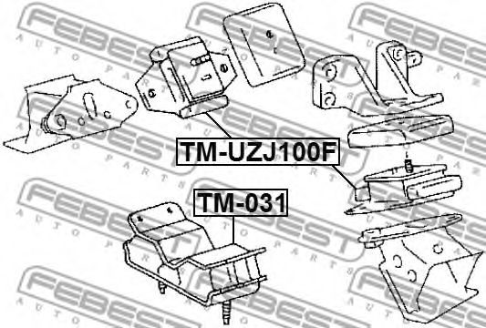 Подушка двигателя FEBEST TM-UZJ100F Подушка двигателя FEBEST TM-UZJ100F