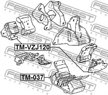 Подушка двигателя FEBEST TM-VZJ120 Подушка двигателя FEBEST TM-VZJ120