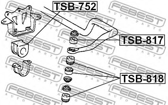 Втулка стабилизатора FEBEST TSB-752 Втулка стабилизатора FEBEST TSB-752
