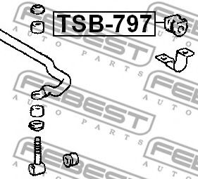 Втулка стабилизатора FEBEST TSB-797 Втулка стабилизатора FEBEST TSB-797