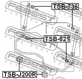 Сайлентблок рычага FEBEST TSB-821 Сайлентблок рычага FEBEST TSB-821