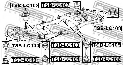 Сайлентблок задней балки FEBEST TSB-LC103 Сайлентблок задней балки FEBEST TSB-LC103