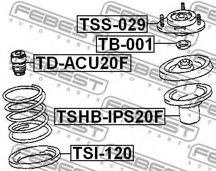 Подвеска, амортизатор FEBEST TSS-029 Подвеска, амортизатор FEBEST TSS-029