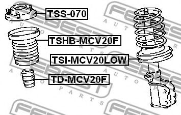 Подвеска, амортизатор FEBEST TSS-070 Подвеска, амортизатор FEBEST TSS-070