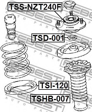 Подвеска, амортизатор FEBEST TSS-NZT240F Подвеска, амортизатор FEBEST TSS-NZT240F