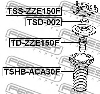 Подвеска, амортизатор FEBEST TSS-ZZE150F Подвеска, амортизатор FEBEST TSS-ZZE150F