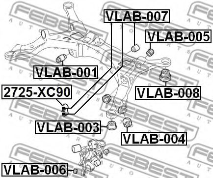 Сайлентблок задней балки FEBEST VLAB-005 Сайлентблок задней балки FEBEST VLAB-005