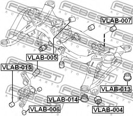 Сайлентблок задней балки FEBEST VLAB-014 Сайлентблок задней балки FEBEST VLAB-014