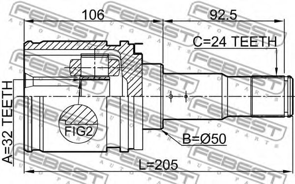 ШРУС FEBEST 0111-CDT220LH99 ШРУС FEBEST 0111-CDT220LH99