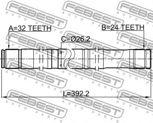 Полуось в сборе FEBEST 0112-CDT220RH Полуось в сборе FEBEST 0112-CDT220RH