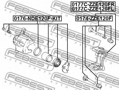 Поршень суппорта FEBEST 0176-NDE120F-KIT