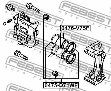 Ремкомплект тормозного суппорта FEBEST 0475-D71WF Ремкомплект тормозного суппорта FEBEST 0475-D71WF