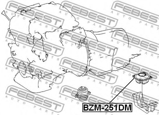 Подушка двигателя FEBEST BZM-251DM Подушка двигателя FEBEST BZM-251DM