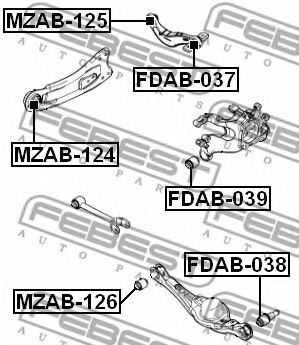 Сайлентблок рычага FEBEST FDAB-037 Сайлентблок рычага FEBEST FDAB-037