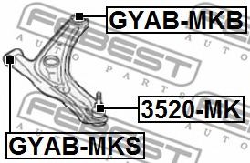 Сайлентблок рычага FEBEST GYAB-MKB Сайлентблок рычага FEBEST GYAB-MKB