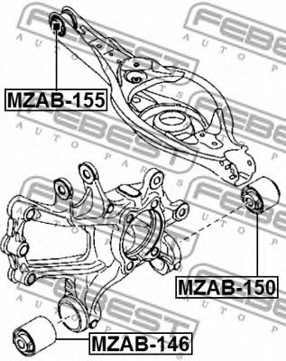 Сайлентблок рычага FEBEST MZAB-155