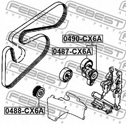 Ролик ремня генератора FEBEST 0487-CX6A Ролик ремня генератора FEBEST 0487-CX6A