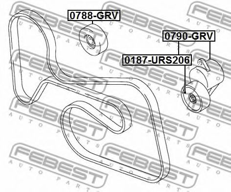 Обводной ролик FEBEST 0788-GRV Обводной ролик FEBEST 0788-GRV