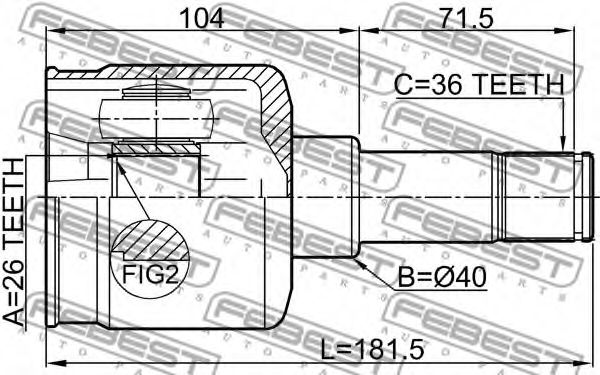 ШРУС FEBEST 2111-FY36LH ШРУС FEBEST 2111-FY36LH