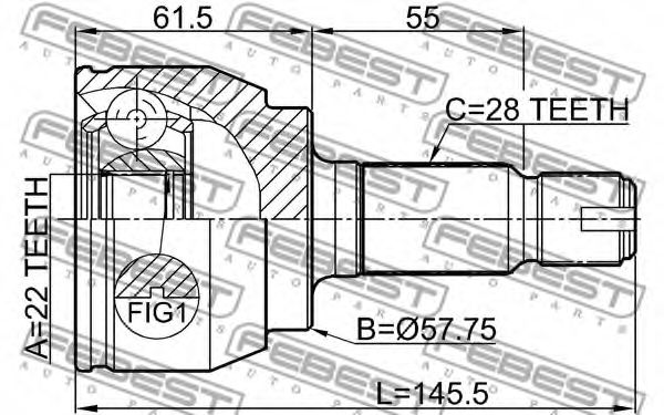 ШРУС FEBEST 2910-FLIIR ШРУС FEBEST 2910-FLIIR