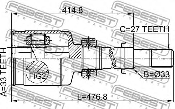 ШРУС FEBEST 0211-J1020GRH ШРУС FEBEST 0211-J1020GRH