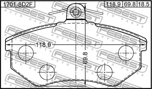 Тормозные колодки FEBEST 1701-8D2F Тормозные колодки FEBEST 1701-8D2F