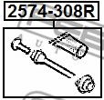 Направляющий болт, корпус скобы тормоза FEBEST 2574-308R