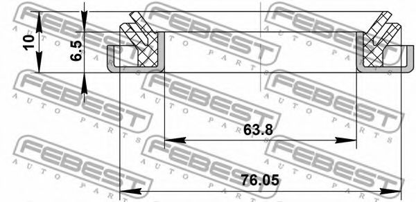 Уплотняющее кольцо, ступица колеса FEBEST 95DDY-75640610X Уплотняющее кольцо, ступица колеса FEBEST 95DDY-75640610X
