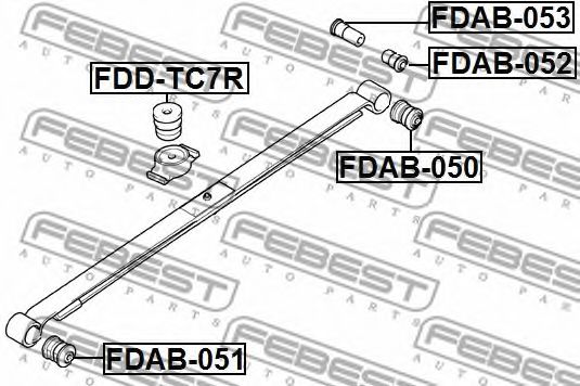 Листовая рессора, дополнительная рессора FEBEST FDD-TC7R