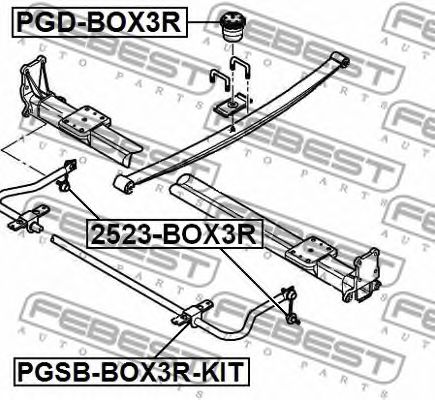 Листовая рессора, дополнительная рессора FEBEST PGD-BOX3R