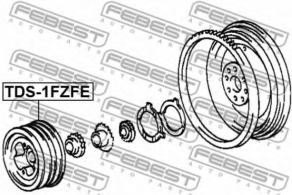 Шкив коленвала FEBEST TDS-1FZFE