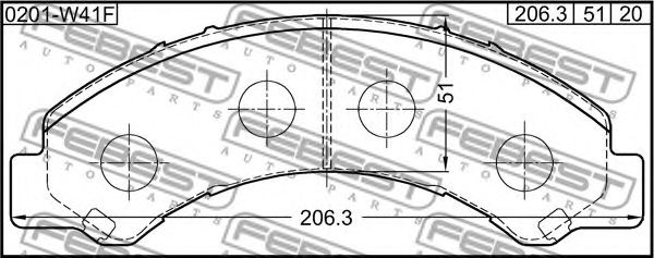 Тормозные колодки FEBEST 0201-W41F Тормозные колодки FEBEST 0201-W41F
