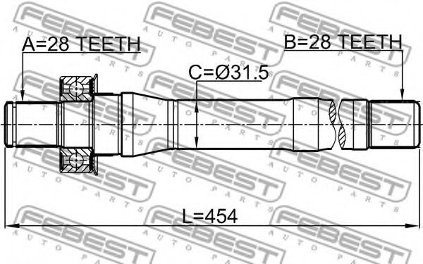 Полуось в сборе FEBEST 1212-CMMT4WD Полуось в сборе FEBEST 1212-CMMT4WD