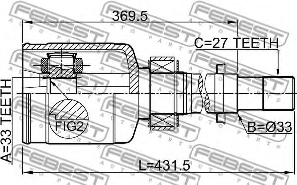 ШРУС FEBEST 0211-J10ERH