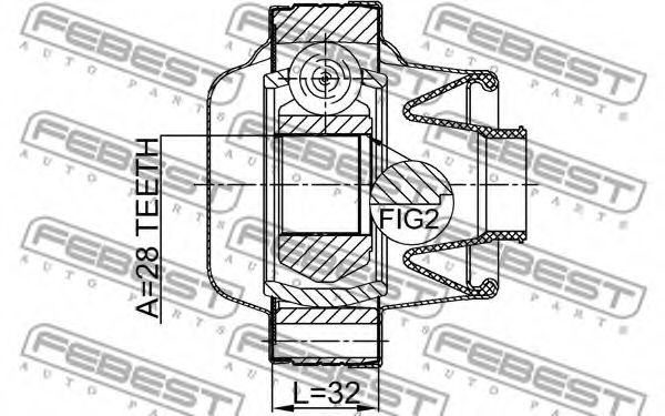 Муфта кардана FEBEST 0211-S51SHA